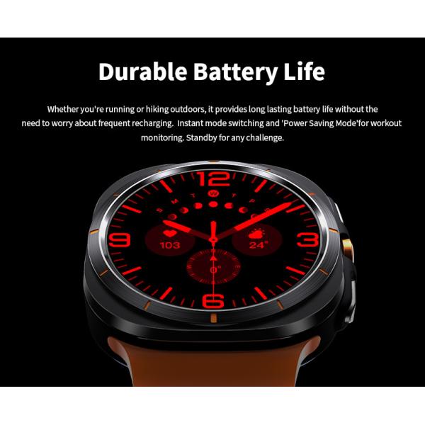 AMOLED W7 Ultra Rugged Wireless Charging Smart Watch 3D Menu Ai Dail SOS Function