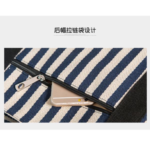 Simple Stripe Diagonal Canvas Tote Bags Single Shoulder Bag