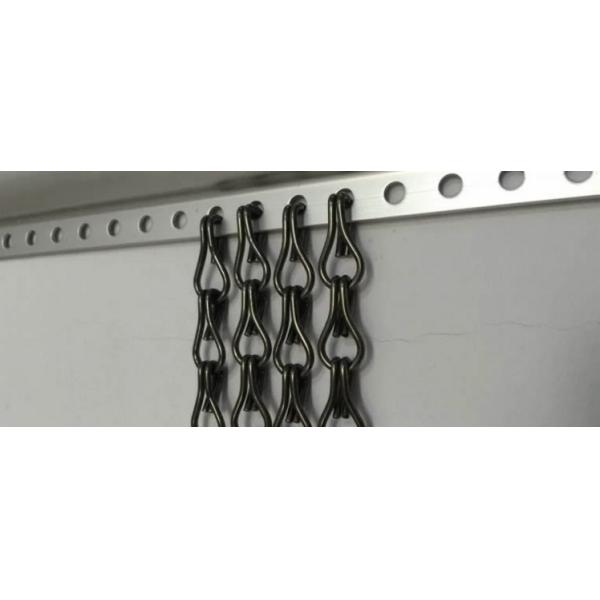 Aluminum Chain Link Mesh Drapery , Chain Link Fly Screen For Space Partitions