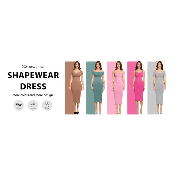 Custom Built-In Shaper Long Evening Dresses Bodycon Soft Dress for Women Casual Style