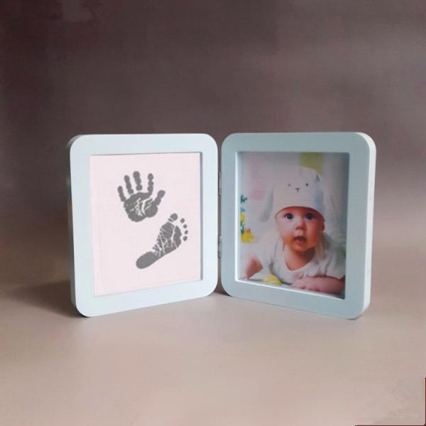 Wood Material Custom Photo Frame 12 Month Baby Handprint And Footprint Kit