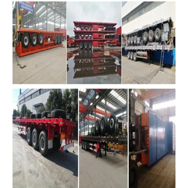 Multi-Axle SINOTRUK 28FT 40 FT Platform Flat Bed Semi Trailer With Higher Loading Capacity And Longer Service Life