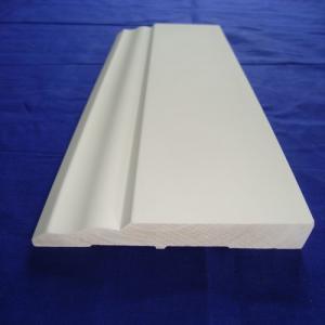 Cheap Finger Jointed Pine Wood Baseboard , White Primed Colonial Baseboard 9/16 X 5 wholesale