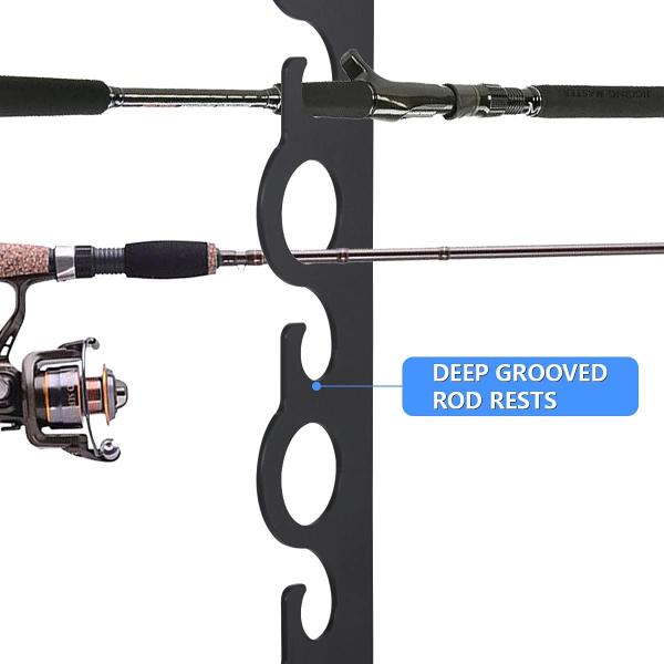 Fishing Rod Holders Metal Bracket Wall Mount Bracket for 12 Rods Wall Ceiling Rod Rack