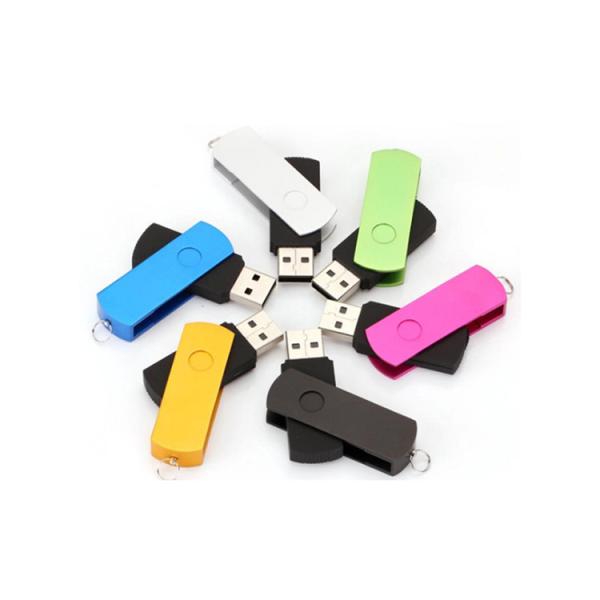 Factory supply 64G 2.0 red color swivel twist metal USB with customized logo and package show life brand