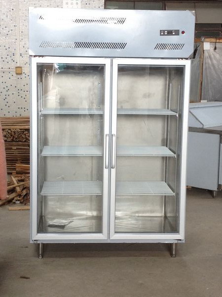 6 Doors Commercial Stainless Steel Upright Display Freezer With Danfoss Compressor