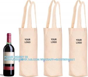 China Wine Carrying Bag Set, Ideal Bottle Carrier, Cotton Canvas Gift Pack, Picnic Wine Accessories on sale