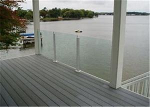 Cheap Commercial Frameless Glass Deck Railing Systems Stainless Steel Round Post wholesale