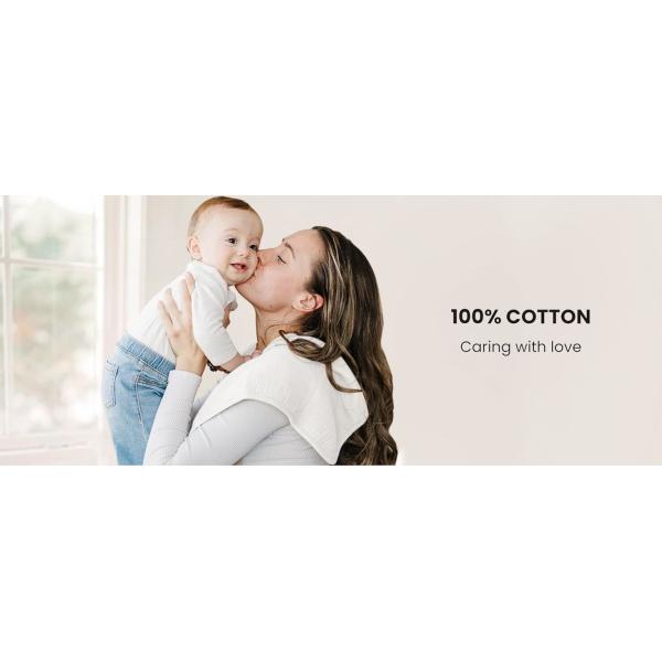 Large 100% Cotton Muslin Burp Cloths Comfortable For Newborns