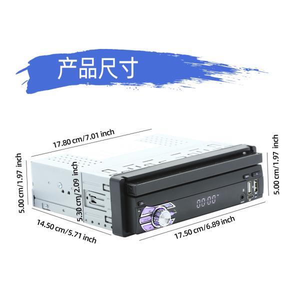 Creatall All-in-One 7 Inch Android Auto GPS Navigation Retractable Screen HD Rearview Wireless CarPlay for Automotive Use