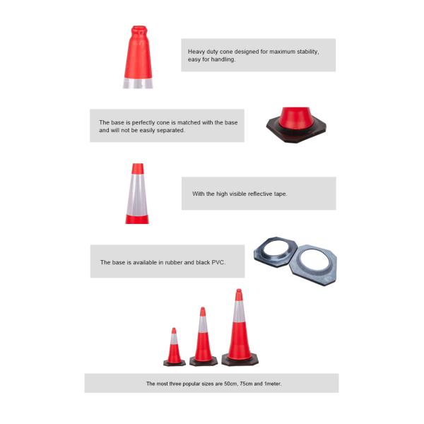 High Visibility Orange PVC Road Traffic Cone For Road Safety Precautions