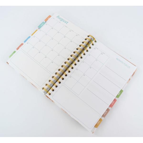 Glue Binding Hardcover Notebook Printing 6x8 Inch Gold Blank Spiral Bound Notebook