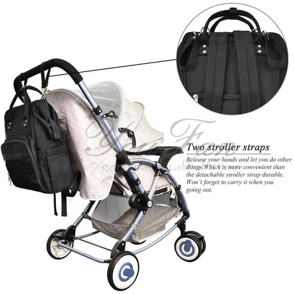 Waterproof Travel Bag Baby Backpack Large Diaper Bag Black