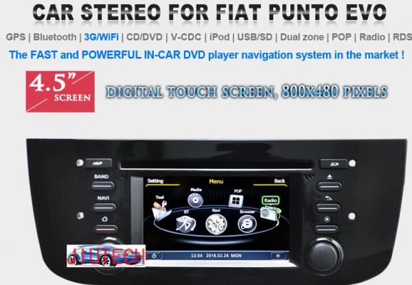 Quality Car Stereo for FIAT Punto Evo GPS SatNav DVD Player Headunit Radio Multimedia, Fiat Punto for sale