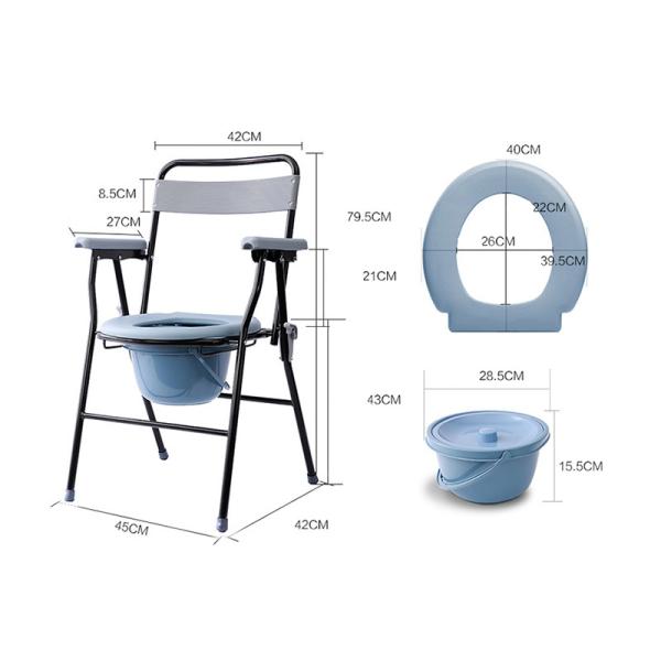 Waterproof Foldable Toilet Chair Household Aluminum Rehabilitation Apparatus