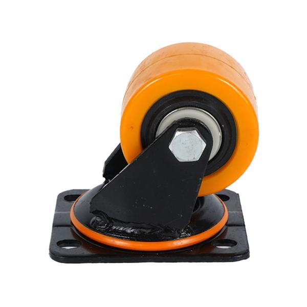 Factory Direct Heavy Duty Trolley Wheels PU Wheel Caster 4 5 6 8 Inch Polyurethane Orange Wheel Industrial Caster