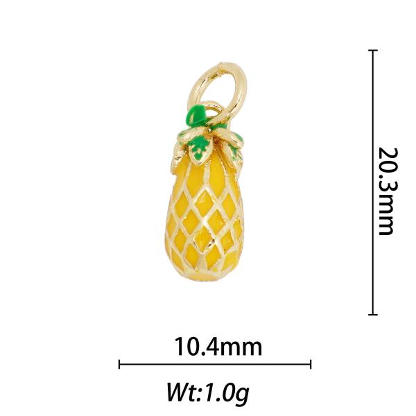 Waterproof Colorful Fruit Necklace Pendant Non Tarnish Stainless Steel Diy Fruit Jewelry Charms Charms for Jewelry Making