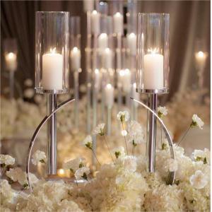 China 60cm 4 3 2 Birthday Candle Candelabra Centerpieces Gold Metal Circle Votive Candle Holder on sale