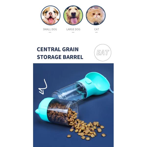 4 In 1 Dog Travel Bottles Leak Proof Portable Dog Water Dispenser Multifunctional With Poop Bag