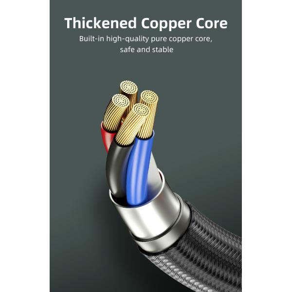 540° rotation USB magnetic cable nylon braided 3 in 1 magnetic cable fast charging 3A type C cable charger