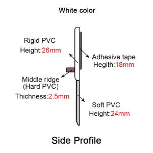 50mm White Pvc Door Bottom Seal Strip Wind proof