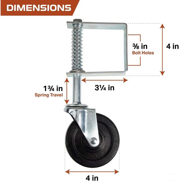 House Outdoor Garden Fence Gate Wheel in Black Powder Coated Metal Sliding Design