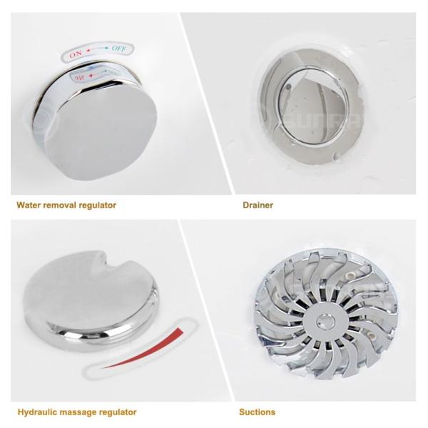 70" Soaking Free Standing Air Massage Tub Drop In Home Sitting With Stairs