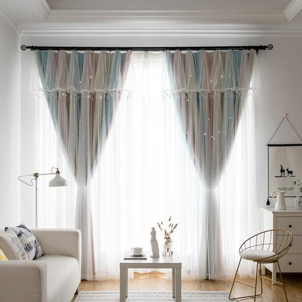 Lightweight Curtain Sheer Fabric Pinstripe Drapery Linen Flame Retardant