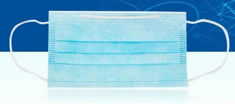 50pcs / Pack Blue Face Mask Non Woven Melt Blown Fabric 95% BFE CE FDA