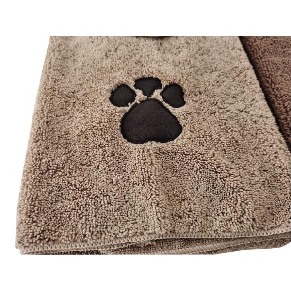 Quick Dry Microfiber Super Absorbent Dog Bath Towel With Paw Embroidery