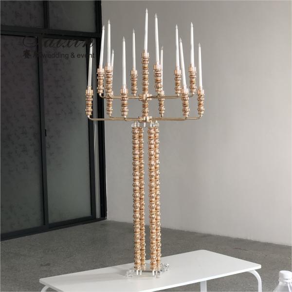Candelabra Wedding Candle Holders Clear Crystal Candle Holder Centerpieces 50cm