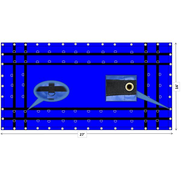 Anti-UV 4ft Drop Pvc Coated Tarpaulin Fabric 16x27ft PVC Vinyl Material For Flatbed Truck