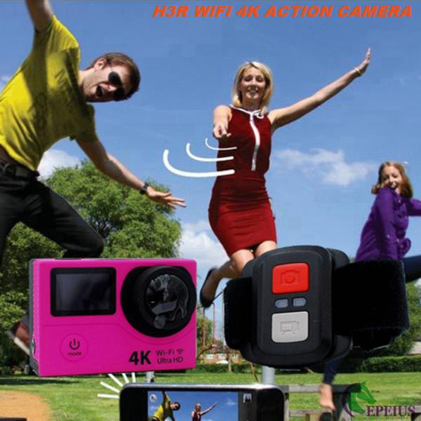 Ultra Hd 4k Action Camera With H3R Dual Screen ,170 Degree Lens Remote Control Camera