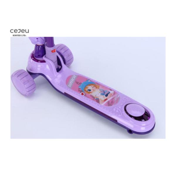55*17*39CM Baby Kick Scooter 3 Position Adjusted Princess Kick Scooter With PU Silient Wheel