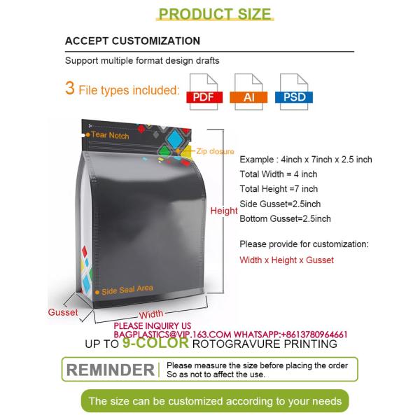 Customized Biodegradable Aluminum Foil Mylar Zip Food Nuts Snack Packing Stand Up Pouch