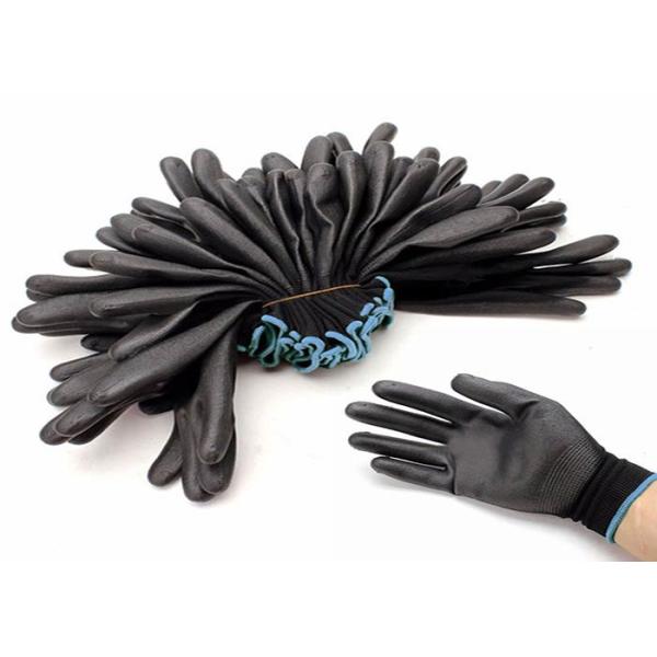 Industrial Black PU Coated Gloves Nylon Builders Grip Palm Coating Hand Gloves