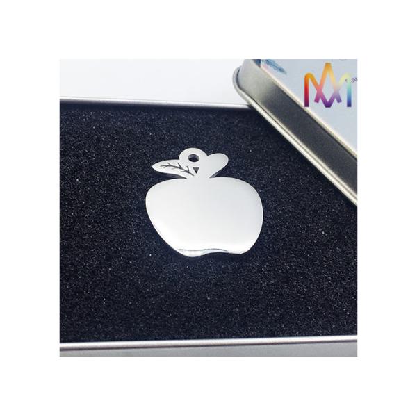 26x32MM DIY Apple Shaped Stainless Steel Pendant