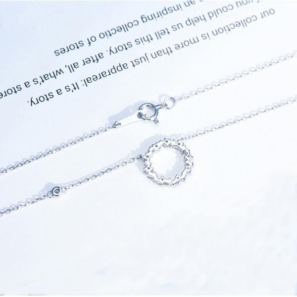 0.22ct 18K Gold Diamond Necklace 12mm 1.8 Grams Open Circle Diamond Pendant