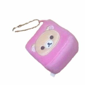 Cheap Square Pink Bear Plush Keychain Stuffed Doll Pendant Widgets Customize wholesale