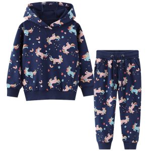 Cheap Spring Kids Two Piece Hooded Sweater Trousers 90cm to 140cm wholesale