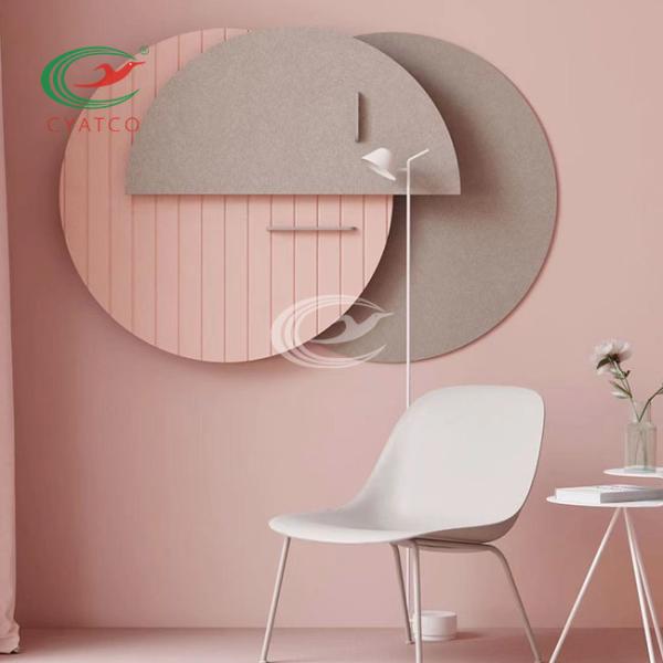 Restaurant Engraved Felt Wall Panels Odorless Soundproof Echo Reduction