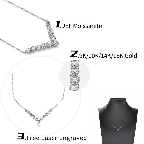 18k Gold Moissanite Diamond Smile Necklace Pendant For Gift Giving