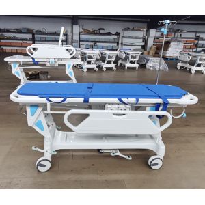 China Manual Patient Transfer Stretcher Heavy-Duty Medical Transport Trolley on sale