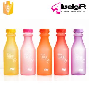 Protective Plastic Wide Mouth Lid Leakproof Reusable Glass Water Bottles BPA