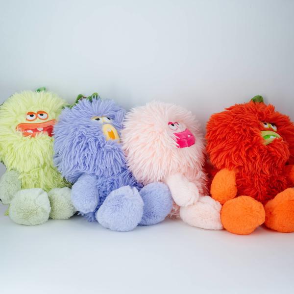 Embroidered Logos Fluffy Monster Sausage Mouth Plush Doll Fruit And Vegetable Type