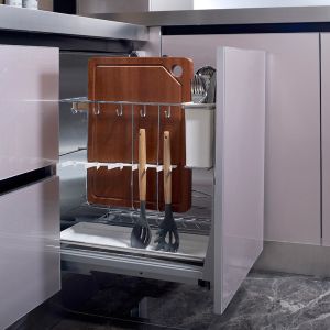 Flat Eased Edge Modular Stainless Steel Indoor Kitchen Cabinets