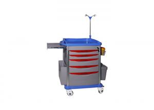 Cheap Plastic Medical Trolley With Drawers , 4 Wheels Mobile Hospital Utility Cart wholesale
