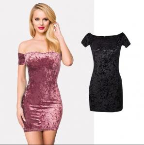 China Hot Mini Velvet Dress for Sexy Lady on sale