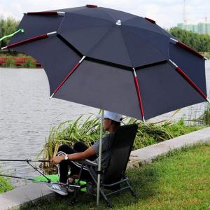 China Double Layers Fishing Outdoor Patio Umbrella With Tilt Canopy on sale