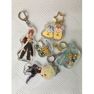 Cheap Harmless OEM Engraved Acrylic Keychain , Anime Cute Cartoon Keychain wholesale